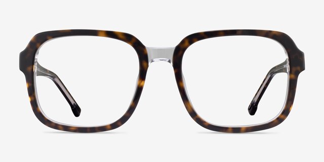 Trouble Tortoise Clear AcetateEyeglass Frames from EyeBuyDirect, Front View