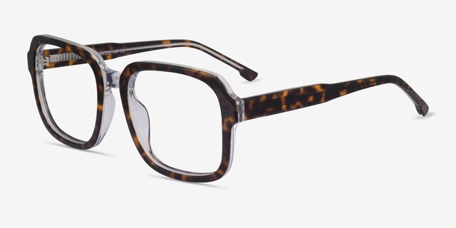 Trouble Tortoise Clear AcetateEyeglass Frames from EyeBuyDirect, Angle View