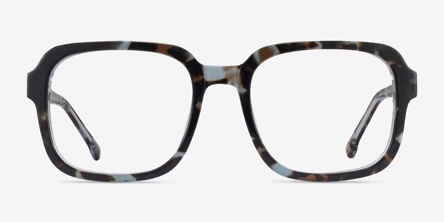 Trouble Blue Tortoise Clear AcetateEyeglass Frames from EyeBuyDirect, Front View