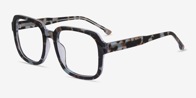 Trouble Blue Tortoise Clear AcetateEyeglass Frames from EyeBuyDirect, Angle View