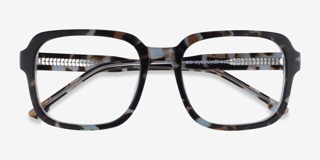 Trouble Blue Tortoise Clear AcetateEyeglass Frames from EyeBuyDirect, Closed View