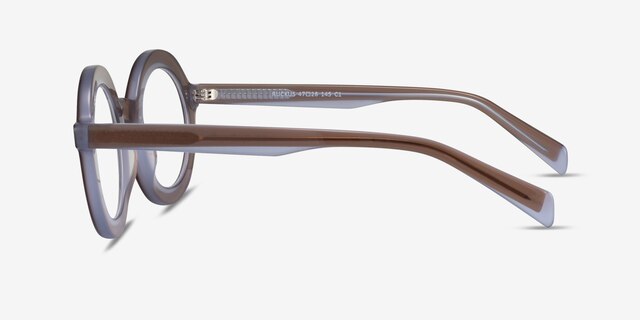 Ruckus Clear Brown AcetateEyeglass Frames from EyeBuyDirect, Side View