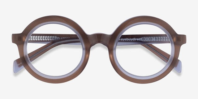 Ruckus Clear Brown AcetateEyeglass Frames from EyeBuyDirect, Closed View
