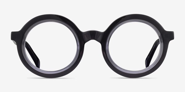 Ruckus Black Clear Gray  Acetate Eyeglass Frames