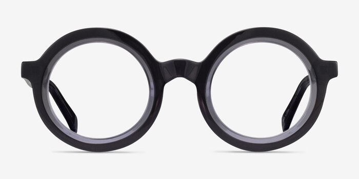 Ruckus Black Clear Gray  Acetate Eyeglass Frames from EyeBuyDirect