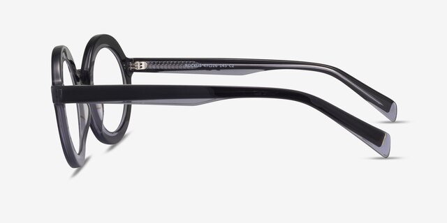 Ruckus Black Clear Gray AcetateEyeglass Frames from EyeBuyDirect, Side View