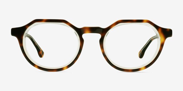 Discord Tortoise Clear AcetateEyeglass Frames from EyeBuyDirect, Front View