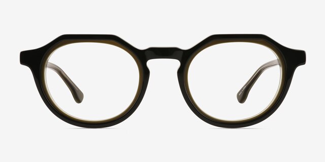 Discord Clear Green AcétateMontures de lunettes de vue d'EyeBuyDirect, Vue de Face