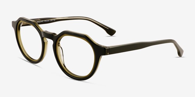 Discord Clear Green AcétateMontures de lunettes de vue d'EyeBuyDirect, Vue d'Angle