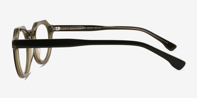 Discord Clear Green AcétateMontures de lunettes de vue d'EyeBuyDirect, Vue de Côté