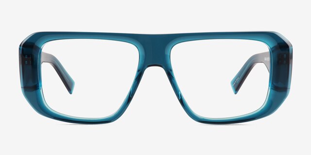 Risk Clear Blue AcetateEyeglass Frames from EyeBuyDirect, Front View