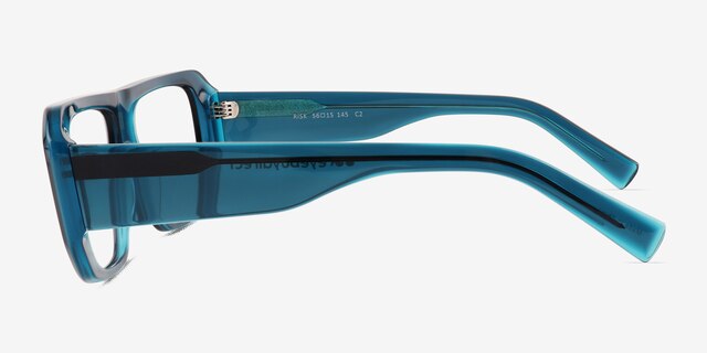 Risk Clear Blue AcetateEyeglass Frames from EyeBuyDirect, Side View