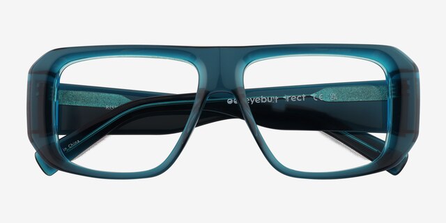 Risk Clear Blue AcetateEyeglass Frames from EyeBuyDirect, Closed View