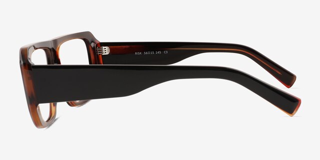 Risk Black Tortoise AcetateEyeglass Frames from EyeBuyDirect, Side View