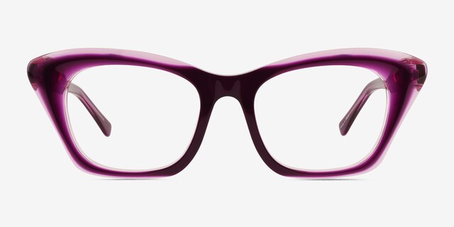 Havoc Clear Purple AcetateEyeglass Frames from EyeBuyDirect, Front View