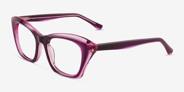Havoc Clear Purple AcetateEyeglass Frames from EyeBuyDirect, Angle View