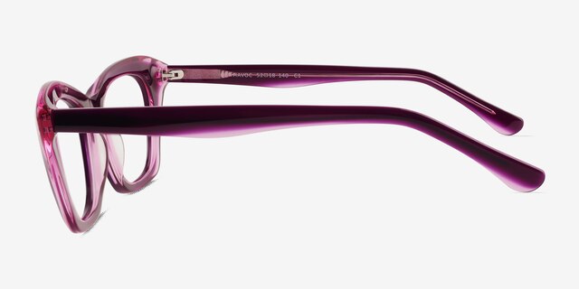 Havoc Clear Purple AcetateEyeglass Frames from EyeBuyDirect, Side View