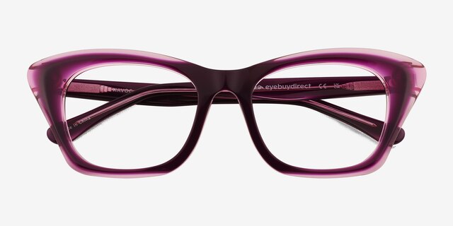 Havoc Clear Purple AcetateEyeglass Frames from EyeBuyDirect, Closed View