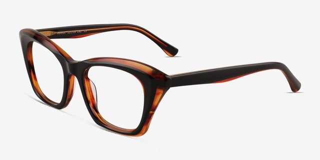 Havoc Black Tortoise AcetateEyeglass Frames from EyeBuyDirect, Angle View