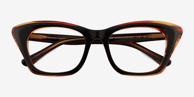 Havoc Black Tortoise AcetateEyeglass Frames from EyeBuyDirect, Closed View