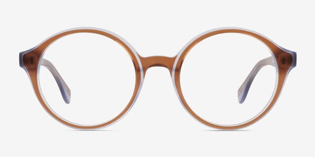 Vex Clear Brown Blue AcetateEyeglass Frames from EyeBuyDirect, Front View