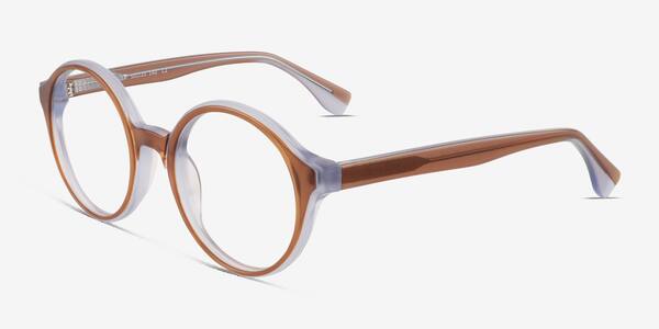 Clear Brown Blue Vex -  Acetate Eyeglasses