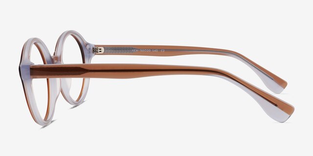 Vex Clear Brown Blue AcetateEyeglass Frames from EyeBuyDirect, Side View