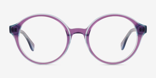 Vex Clear Purple Blue AcetateEyeglass Frames from EyeBuyDirect, Front View
