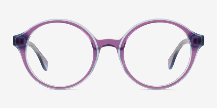 Vex Clear Purple Blue Acétate Montures de lunettes de vue d'EyeBuyDirect