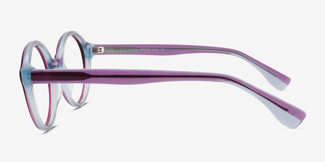 Vex Clear Purple Blue AcetateEyeglass Frames from EyeBuyDirect, Side View