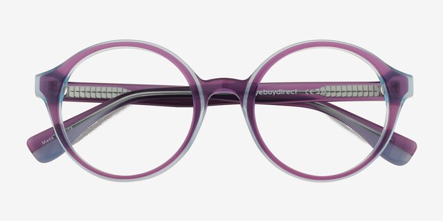 Vex Clear Purple Blue AcetateEyeglass Frames from EyeBuyDirect, Closed View