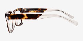 Mayhem Clear Tortoise Acétate Montures de lunettes de vue d'EyeBuyDirect, Vue de Côté
