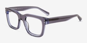 Jam Clear Gray Acetate Eyeglass Frames from EyeBuyDirect, Angle View