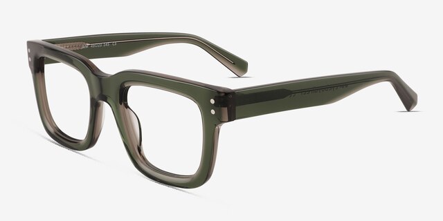 Jam Clear Green AcetateEyeglass Frames from EyeBuyDirect, Angle View