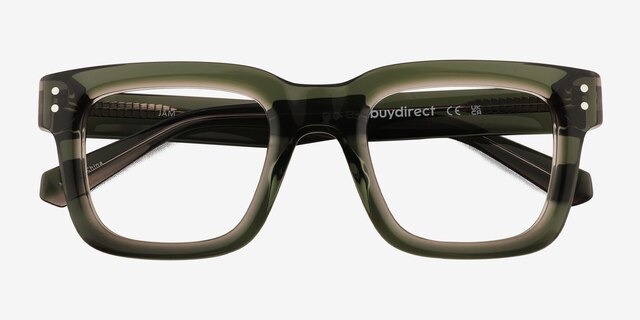 Jam Clear Green AcetateEyeglass Frames from EyeBuyDirect, Closed View