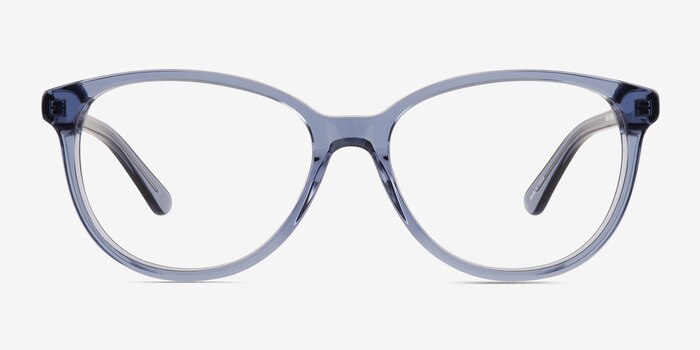 Hepburn Clear Blue Acetate Eyeglass Frames from EyeBuyDirect