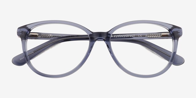 Hepburn Clear Blue AcetateEyeglass Frames from EyeBuyDirect, Closed View