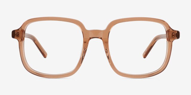 Gaston Clear Brown AcetateEyeglass Frames from EyeBuyDirect, Front View