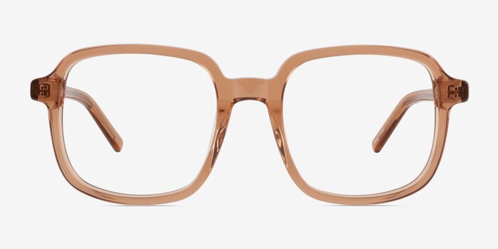 Gaston Clear Brown Acetate Eyeglass Frames from EyeBuyDirect