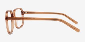 Gaston Clear Brown Acetate Eyeglass Frames from EyeBuyDirect, Side View