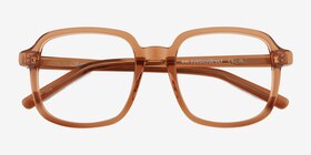 Gaston Clear Brown Acetate Eyeglass Frames from EyeBuyDirect, Closed View