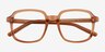 Gaston Clear Brown AcetateEyeglass Frames from EyeBuyDirect, Closed View