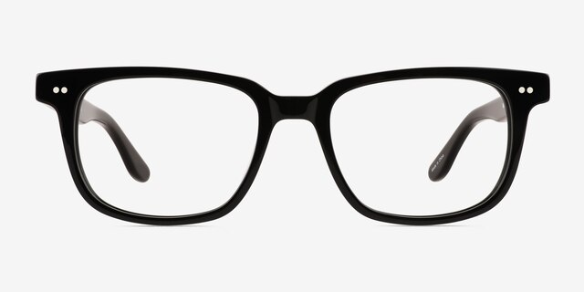 Pacific Black AcetateEyeglass Frames from EyeBuyDirect, Front View