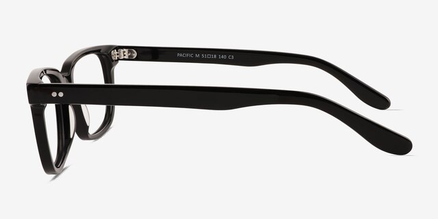 Pacific Black AcetateEyeglass Frames from EyeBuyDirect, Side View