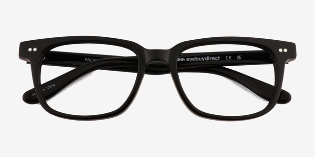 Pacific Black AcetateEyeglass Frames from EyeBuyDirect, Closed View