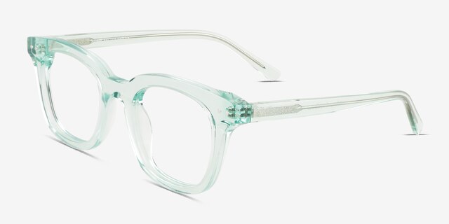 Romy Clear Green AcetateEyeglass Frames from EyeBuyDirect, Angle View