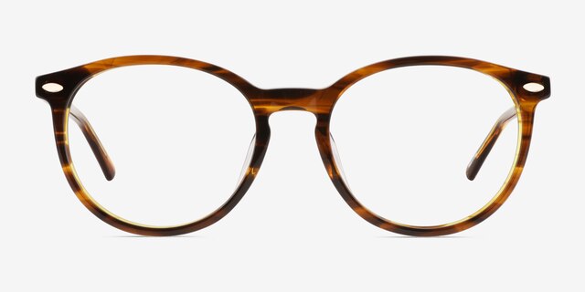 Lit Tortoise AcetateEyeglass Frames from EyeBuyDirect, Front View