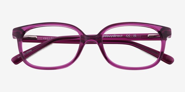 Ferb Clear Purple PlasticEyeglass Frames from EyeBuyDirect, Closed View