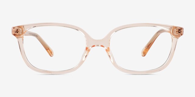 Ferb Clear Champagne PlasticEyeglass Frames from EyeBuyDirect, Front View