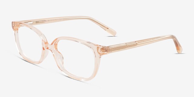 Ferb Clear Champagne PlasticEyeglass Frames from EyeBuyDirect, Angle View